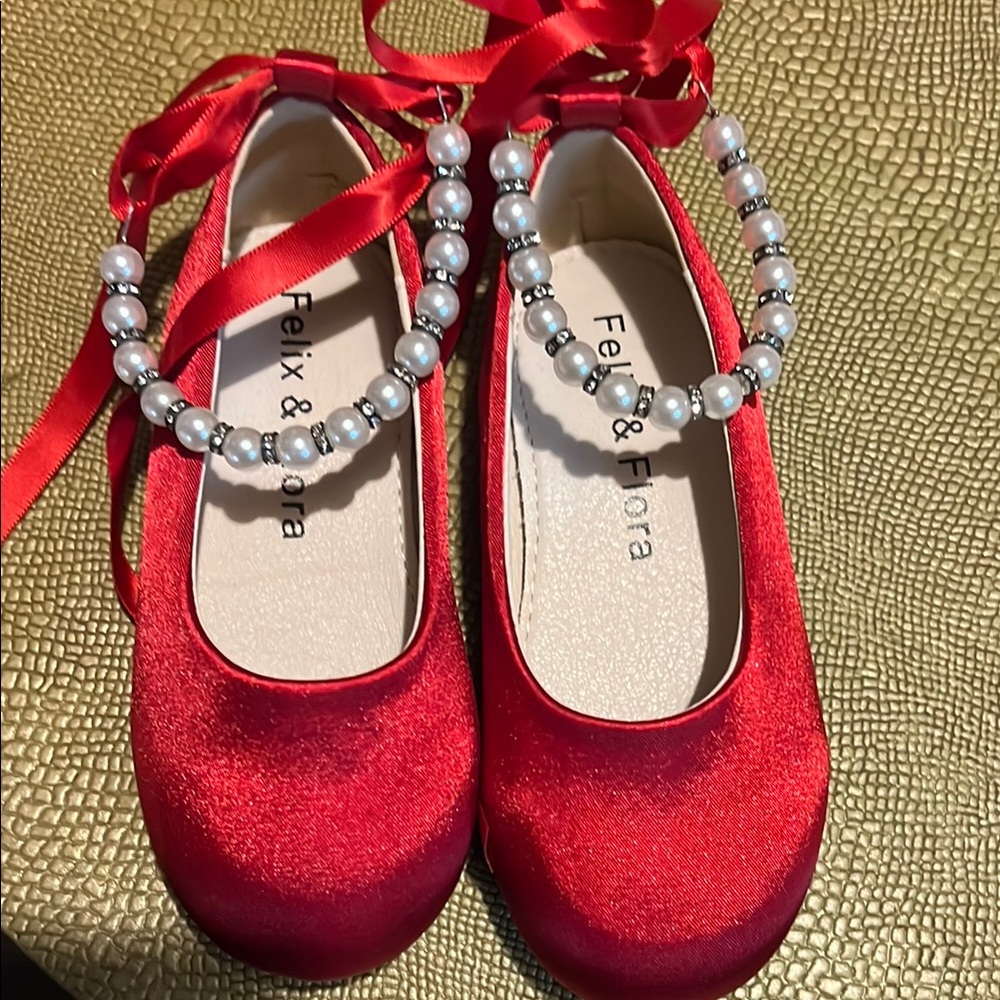 Red Kids Ballet Flats